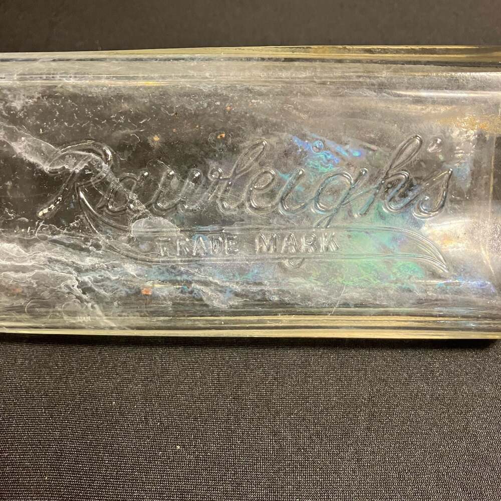 Vintage Rawleigh's Embossed Clear Glass Medicine Apothecary Bottle